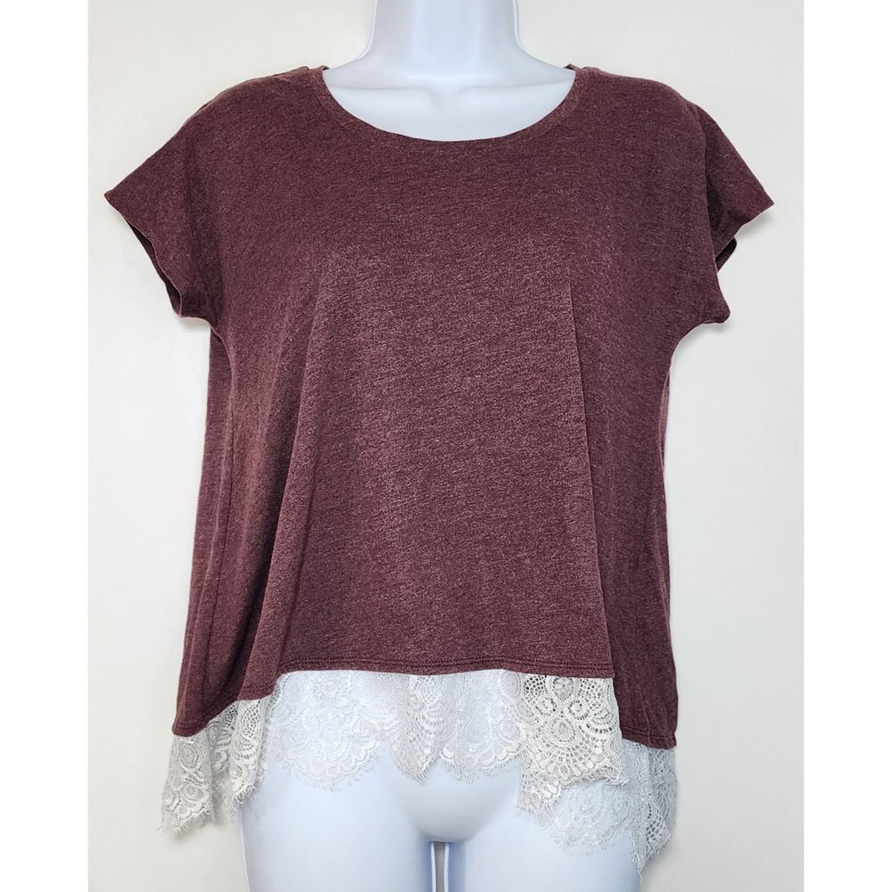 Abercrombie & Fitch Women's‎ Lace Hem Top Size XS Boho Cottagecore Y2K